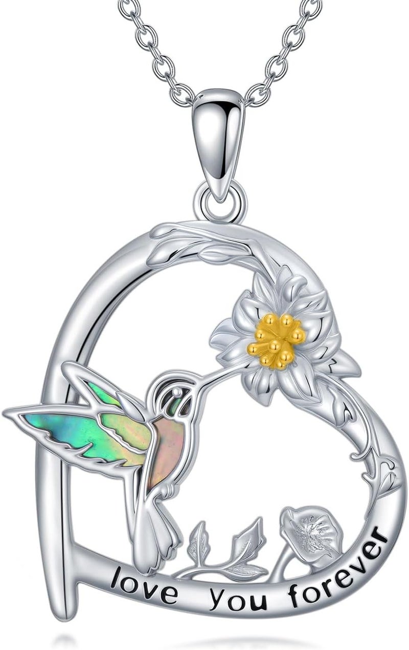 Cargari Store Dragonfly/Butterfly/Elephant/Hummingbird/Axolotl/Horse/Panda/Bee necklace for Women 925 Sterling Silver Heart Pendant Necklace Animal Jewelry Gifts for Women - Image 1